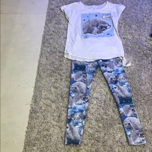 Girls size 12 shirt and pants hedgehog.